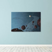 Jovian Trojans Asteroïden. Canvas Afdruk (Insitu (Houten vloer))