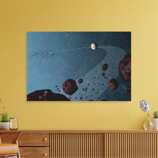 Jovian Trojans Asteroïden. Canvas Afdruk (Insitu (Woonkamer))