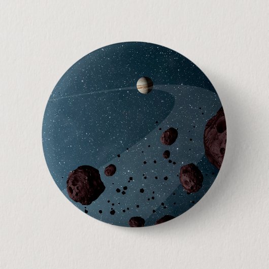 Jovian Trojans Asteroïden. Ronde Button 5,7 Cm (Voorkant)