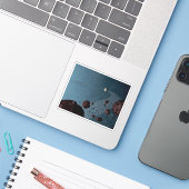 Jovian Trojans Asteroïden. Sticker (Laptop met iPhone)