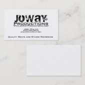 JoWaY Productions Visitekaartje (Voorkant / Achterkant)