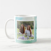 Joy 2 Foto Blauwgroen en Sneeuwvlok Kerstvakantie Koffiemok (Links)