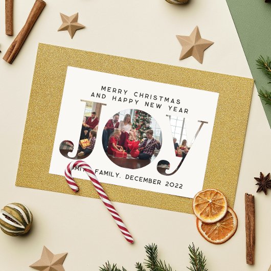 JOY 3 Aangepast Lijst kerstmis Briefkaart voor de 