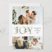 JOY 3 Foto Goud Groen Feestdagenkaart (Voorkant)