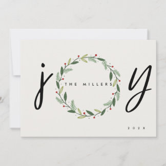 JOY | 3 Wenskaart voor kerstmis met foto's Feestdagenkaart