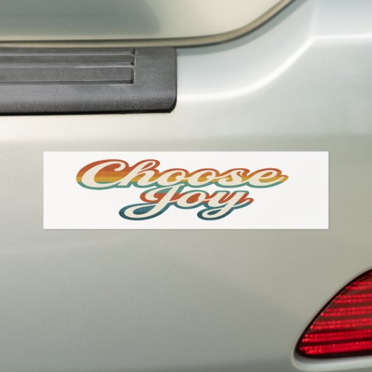 Joy  70s Rainbow Script gebruiken Bumpersticker (Op auto)