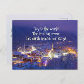 Joy aan de wereld De Heer komt, Kerstman Carol Briefkaart (Voorkant / Achterkant)