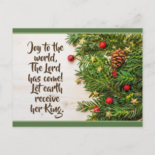 Joy aan de wereld De Heer komt, Kerstman Carol Briefkaart