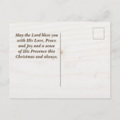 Joy aan de wereld De Heer komt, Kerstman Carol Briefkaart (Achterkant)