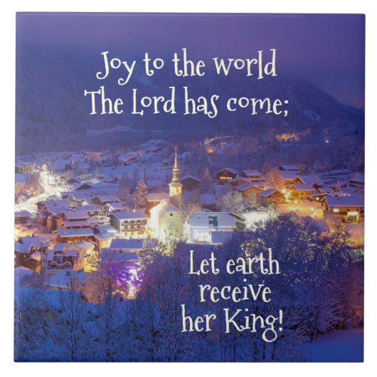 Joy aan de wereld De Heer komt, Kerstman Carol Tegeltje (Voorkant)