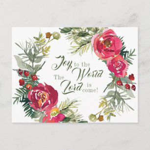 Joy aan de wereld De Heer komt, Kerstmis Briefkaart