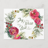 Joy aan de wereld De Heer komt, Kerstmis Briefkaart (Voorkant)
