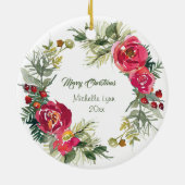 Joy aan de wereld De Heer komt, Kerstmis Keramisch Ornament (Achterkant)