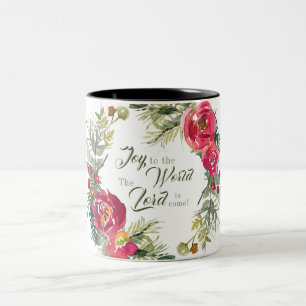 Joy aan de wereld De Heer komt, Kerstmis Tweekleurige Koffiemok