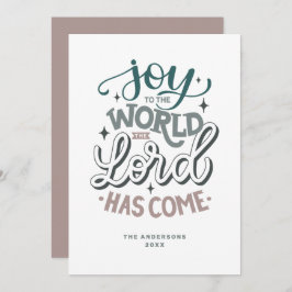 Joy aan de wereld is de Heer gekomen. Kerstmis Feestdagenkaart