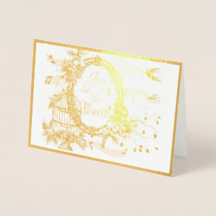 Joy aan de wereld kardinaal kerstmis folie kaarten