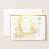 Joy aan de wereld kardinaal kerstmis folie kaarten (Voorkant met envelop)