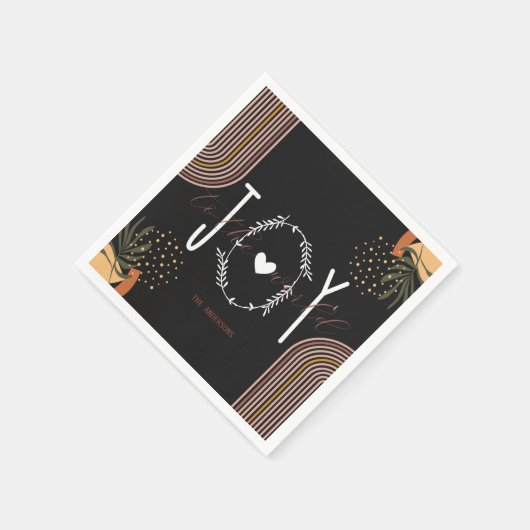 Joy aan de Wereld Modern Boho Kerstmis Servet (Hoek)