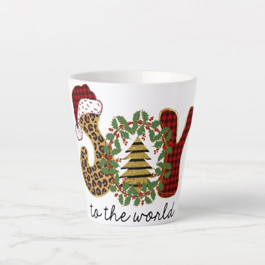 Joy aan de Wereldfeestdag met kerstmis Latte Mok (Voorkant)