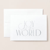 Joy aan de World Modern Kersttypografie Folie Kaarten (Voorkant met envelop)