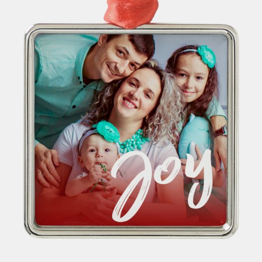 Joy | Aangepaste foto | Kerstkeramisch Ornament (Voorkant)