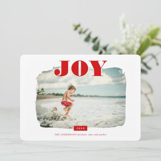 Joy | Abstract Lijst Fotobekleding Feestdagenkaart (Staand voorkant)