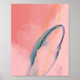"Joy" - Abstract ontwerp op roze Poster