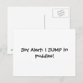 Joy Alert: Ik spring in plassen! Briefkaart (Voorkant / Achterkant)