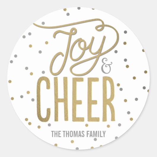 Joy and Cheer Holiday Custom Stickers (Voorkant)