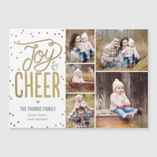 Joy and Cheer Holiday Photo Magnetic Card