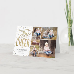 Joy and Cheer Holiday Photo Wenskaart Feestdagen Kaart