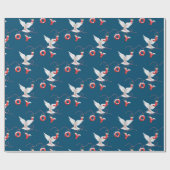 Joy and Dove on Blue Wrapping Paper Cadeaupapier (Vlak)