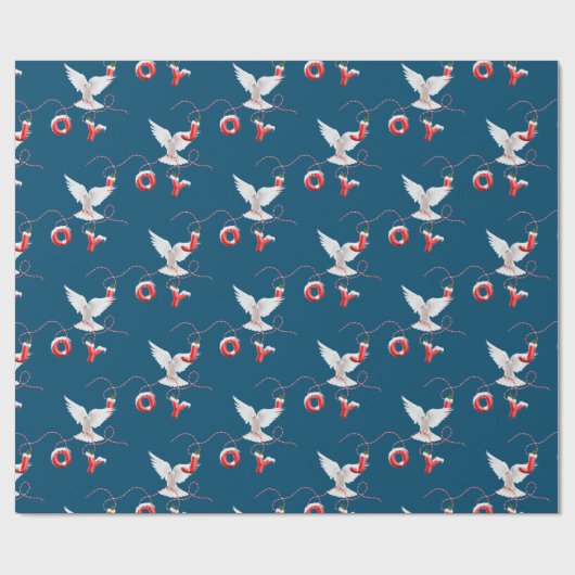 Joy and Dove on Blue Wrapping Paper Cadeaupapier (Vlak)