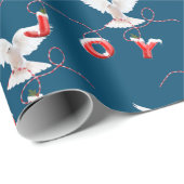 Joy and Dove on Blue Wrapping Paper Cadeaupapier (Rol Hoek)