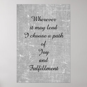 'Joy and fulfillment' gedicht poster. Poster