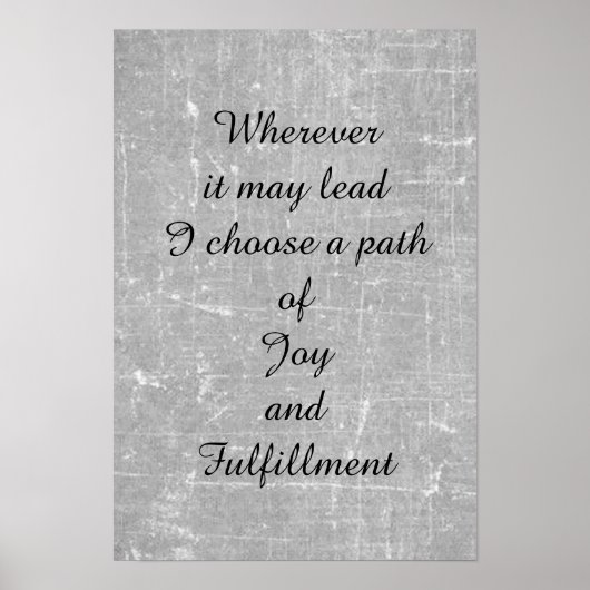 'Joy and fulfillment' gedicht poster. Poster (Voorkant)