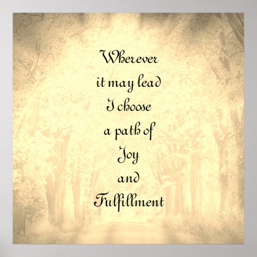Joy and Fulfillment Poster (Voorkant)
