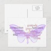 Joy and Gratitude Butterfly Briefkaart (Voorkant / Achterkant)