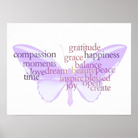 Joy and Gratitude Butterfly Poster (Voorkant)