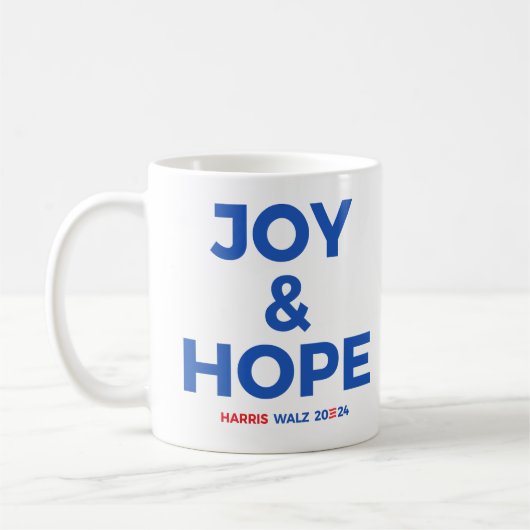 Joy and Hope - Harris Walz 2024 Koffiemok (Links)
