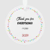 Joy and Light Dank u Leraar Acryl Ornament (achterkant)