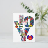 JOY AND LIVE MUSICAL SANTA XMAS PARTITY BRIEFKAART (Staand voorkant)