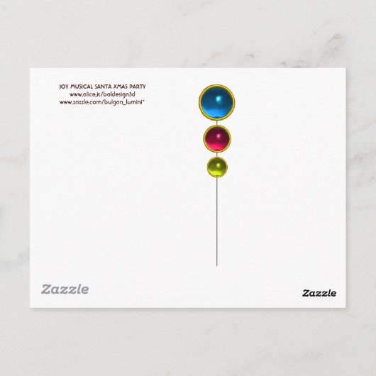 JOY AND LIVE MUSICAL SANTA XMAS PARTITY BRIEFKAART (Achterkant)