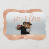 Joy and Love Christmas Holiday Roos Gouden Kaart (Voorkant / Achterkant)
