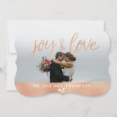 Joy and Love Christmas Holiday Roos Gouden Kaart (Voorkant)