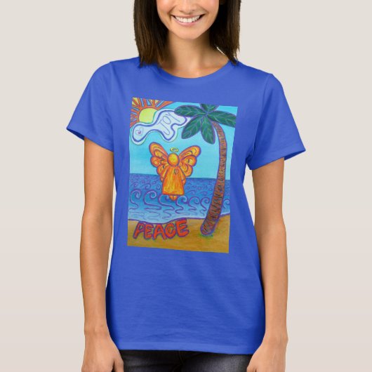 Joy and Peace Beach Angel Art Custom T-shirts (Voorkant)