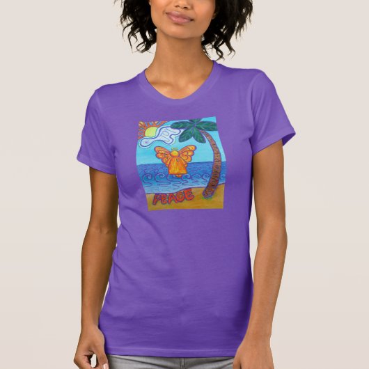 Joy and Peace Beach Angel Art Custom T-shirts (Voorkant)