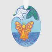 Joy and Peace Beach Angel Art Holiday Ornament (achterkant)