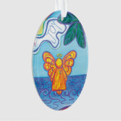 Joy and Peace Beach Angel Art Holiday Ornament (voorkant)