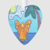 Joy and Peace Beach Angel Gift Holiday Ornament (voorkant)